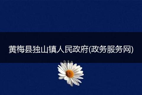 黄梅县独山镇人民政府(政务服务网)