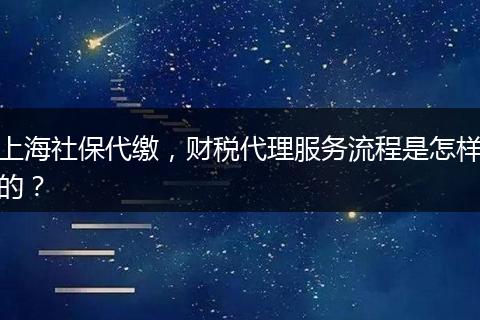 上海社保代缴，财税代理服务流程是怎样的？