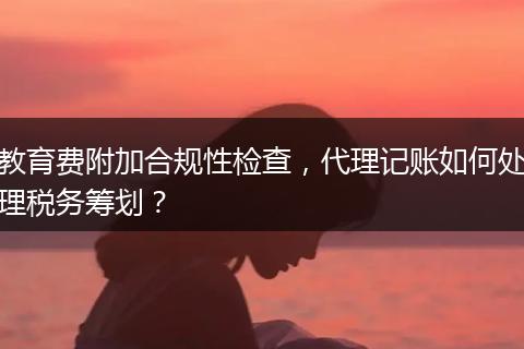 教育费附加合规性检查，代理记账如何处理税务筹划？
