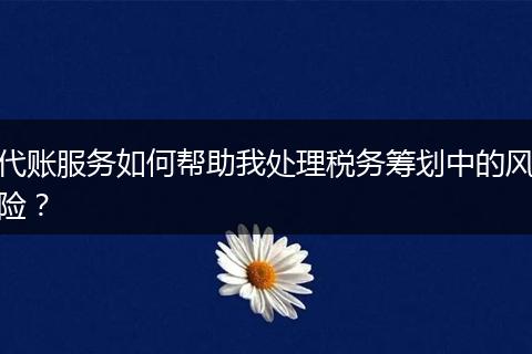 代账服务如何帮助我处理税务筹划中的风险？