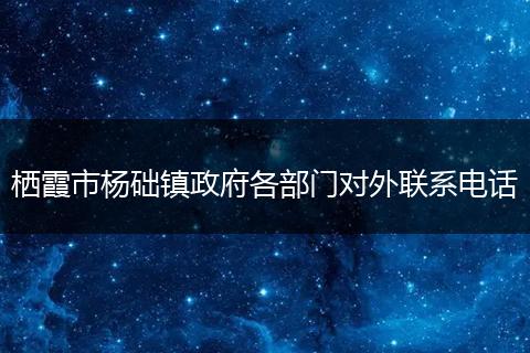 栖霞市杨础镇政府各部门对外联系电话
