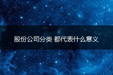 股份公司分类 都代表什么意义