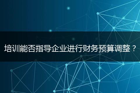 培训能否指导企业进行财务预算调整？
