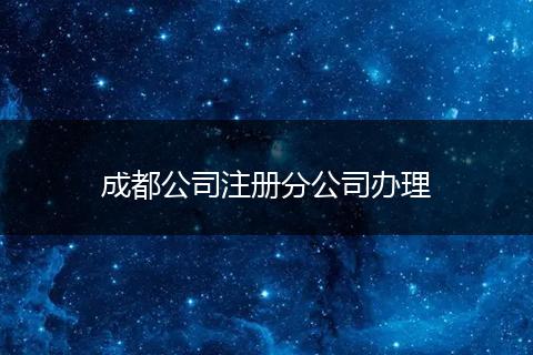 成都公司注册分公司办理