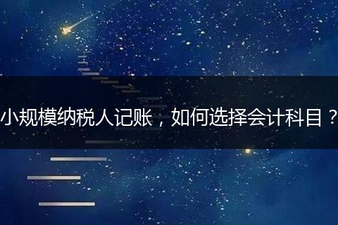 小规模纳税人记账，如何选择会计科目？