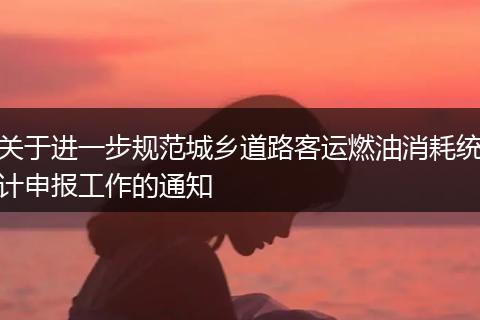 关于进一步规范城乡道路客运燃油消耗统计申报工作的通知