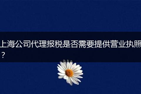 上海公司代理报税是否需要提供营业执照？