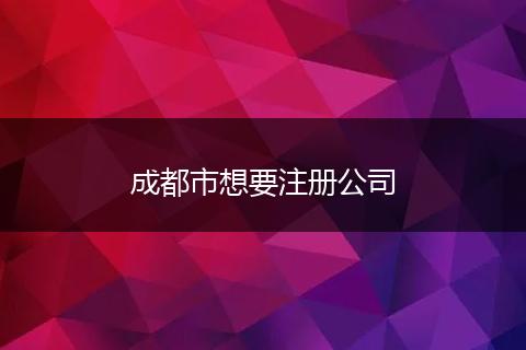 成都市想要注册公司