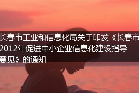 长春市工业和信息化局关于印发《长春市2012年促进中小企业信息化建设指导意见》的通知