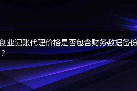 创业记账代理价格是否包含财务数据备份？