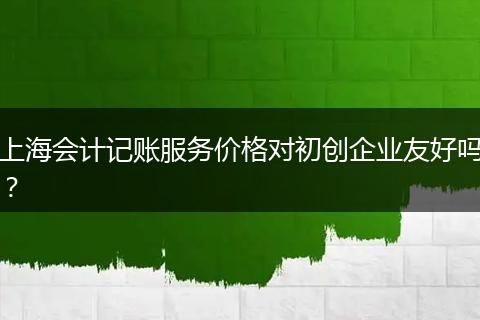 上海会计记账服务价格对初创企业友好吗？