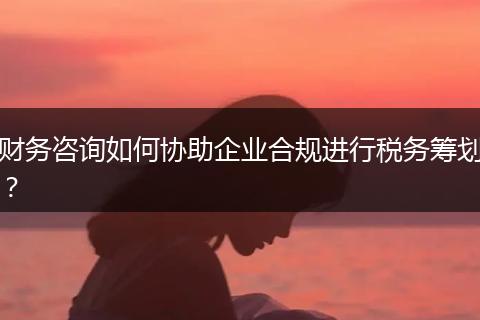 财务咨询如何协助企业合规进行税务筹划？