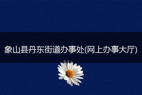 象山县丹东街道办事处(网上办事大厅)