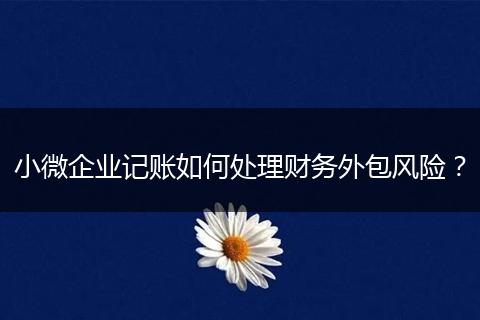 小微企业记账如何处理财务外包风险？