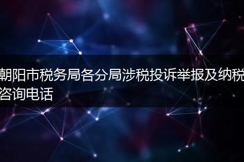 朝阳市税务局各分局涉税投诉举报及纳税咨询电话
