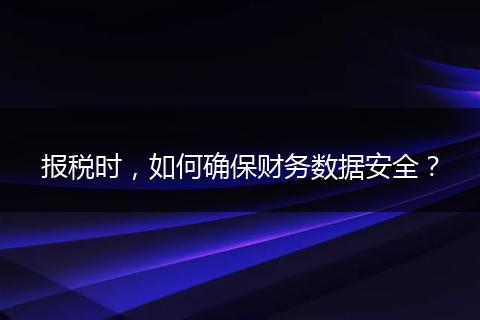 报税时，如何确保财务数据安全？