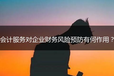会计服务对企业财务风险预防有何作用？