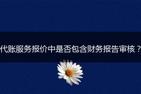 代账服务报价中是否包含财务报告审核？