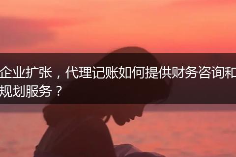 企业扩张，代理记账如何提供财务咨询和规划服务？