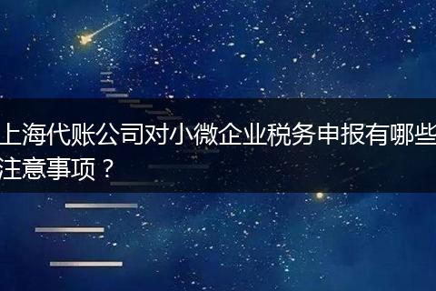 上海代账公司对小微企业税务申报有哪些注意事项？