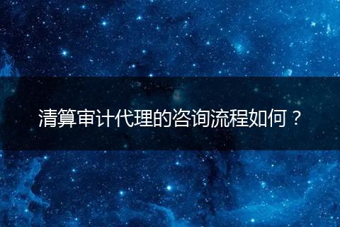 清算审计代理的咨询流程如何？