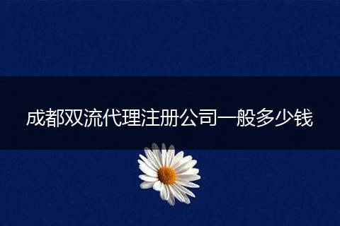 成都双流代理注册公司一般多少钱