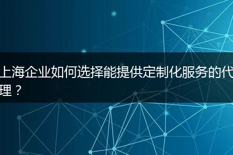 上海企业如何选择能提供定制化服务的代理？