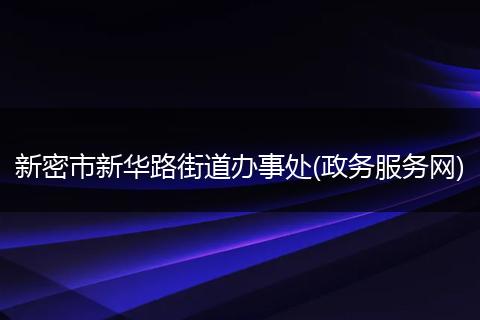 新密市新华路街道办事处(政务服务网)