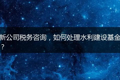 新公司税务咨询，如何处理水利建设基金？