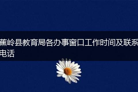 蕉岭县教育局各办事窗口工作时间及联系电话