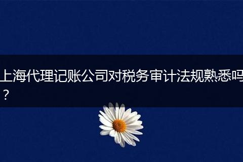 上海代理记账公司对税务审计法规熟悉吗？