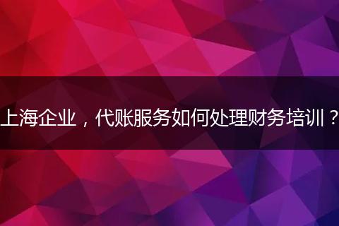 上海企业，代账服务如何处理财务培训？