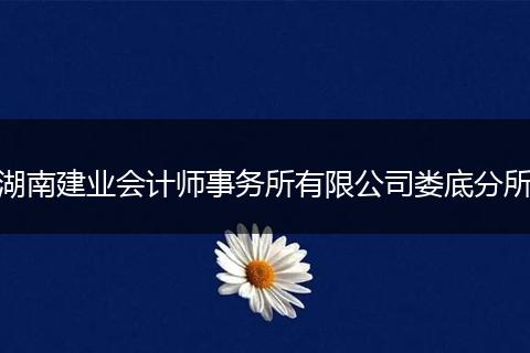 湖南建业会计师事务所有限公司娄底分所