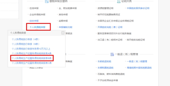 湖南省电子税务局个人所得税生产经营所得纳税申报表B表操作流程说明