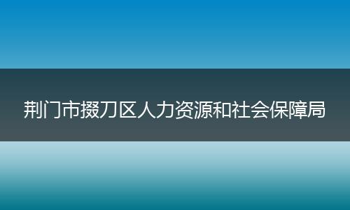 荆门市掇刀区人力资源和社会保障局