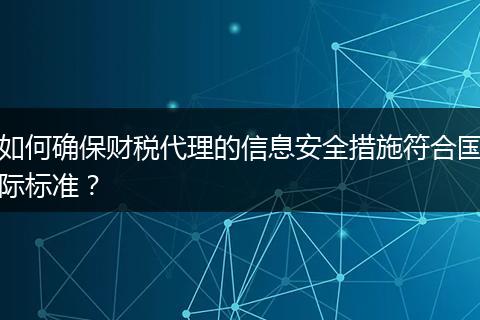 如何确保财税代理的信息安全措施符合国际标准？
