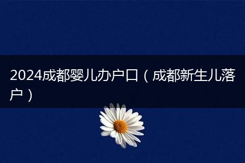 2024成都婴儿办户口（成都新生儿落户）