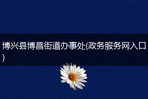 博兴县博昌街道办事处(政务服务网入口)