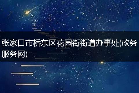 张家口市桥东区花园街街道办事处(政务服务网)