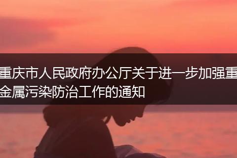 重庆市人民政府办公厅关于进一步加强重金属污染防治工作的通知