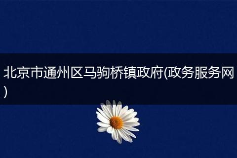 北京市通州区马驹桥镇政府(政务服务网)