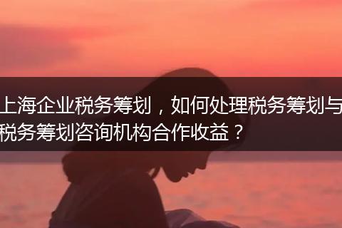 上海企业税务筹划，如何处理税务筹划与税务筹划咨询机构合作收益？