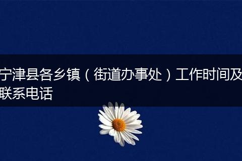 宁津县各乡镇（街道办事处）工作时间及联系电话