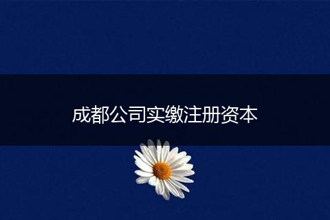 成都公司实缴注册资本
