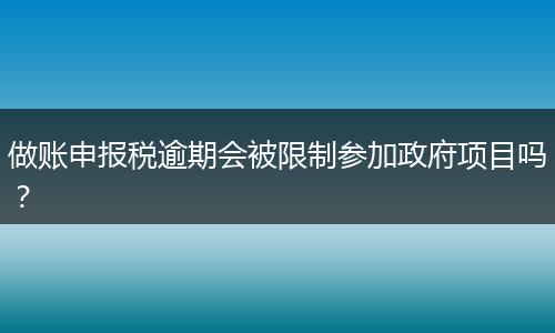 做账申报税逾期会被限制参加政府项目吗？