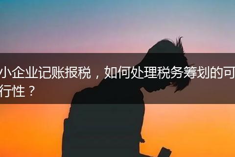 小企业记账报税，如何处理税务筹划的可行性？