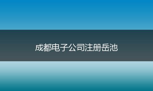 成都电子公司注册岳池