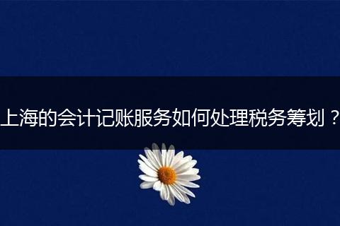 上海的会计记账服务如何处理税务筹划？