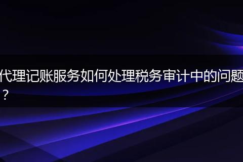 代理记账服务如何处理税务审计中的问题？