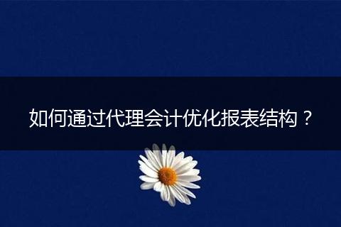 如何通过代理会计优化报表结构？